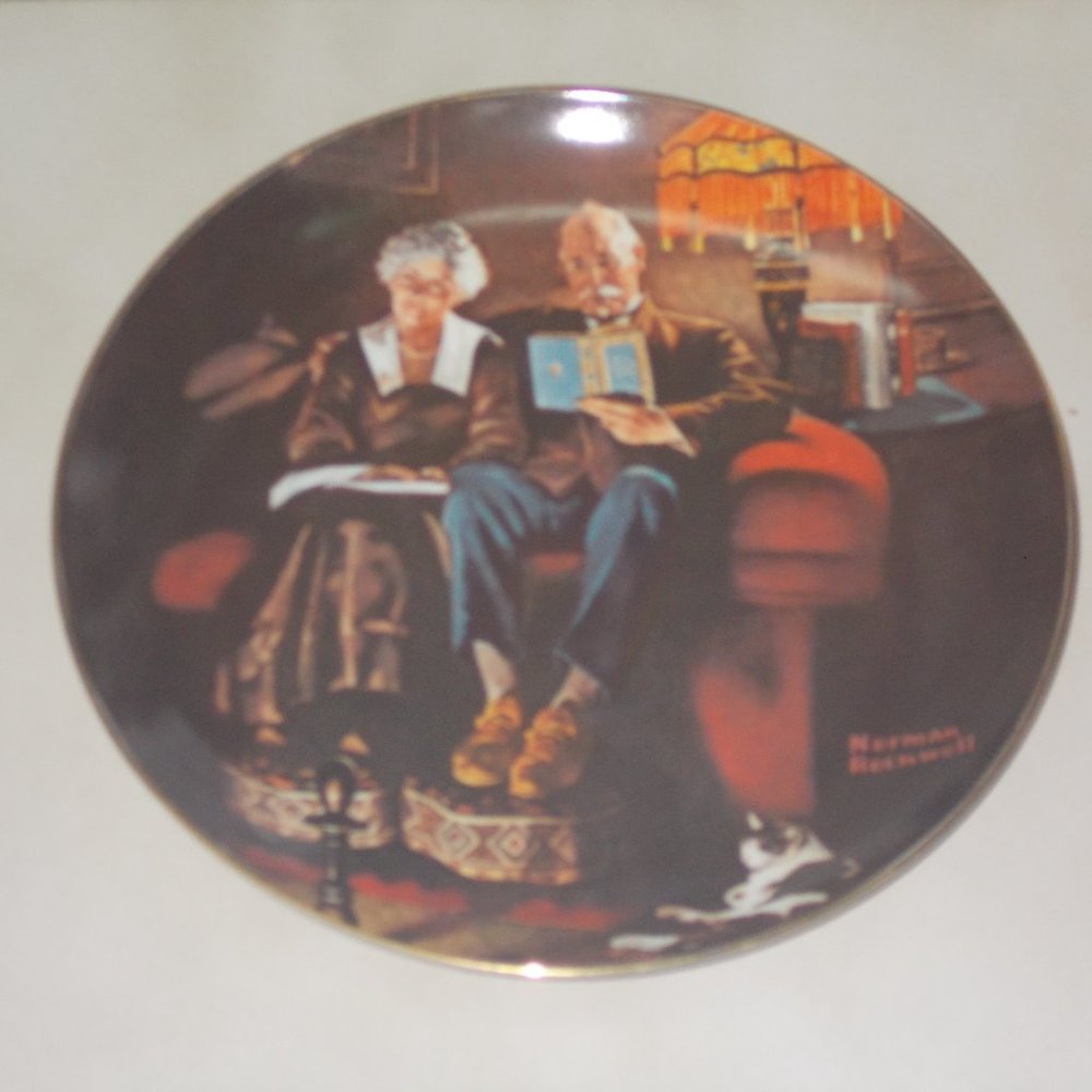 Vintage Norman Rockwell  Plate # 11839I "Evening's Ease" A true Rockwell Classic - Picture 2 of 5